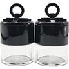 QUUPY 2 pezzi di plastica sciolto polvere caso rotondo viso contenitore vaso con coperchio specchio e spugna soffio mini portatile trucco fai da te cosmetici per fard 10 grammi