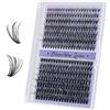 BelleQiana B&Q - Ciglia singole a grappolo, 280 pezzi, curvatura a D, 30D + 40D, lunghezza mista, 9-16 mm, extension per ciglia fai da te