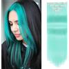 PARXITN 10 ciocche colorate per capelli da 22 pollici, con clip, per feste, cosplay, festival, carnevale, Halloween, Natale, verde cristallo