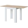 Habitdesign Tavolino allungabile tavolo da cucina con finitura bianca Artik e rovere canadese, dimensioni: 67-134 x 67 x 79 cm (larghezza x profondità x altezza).