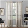 Clean Window Tenda a pannello in twill a righe, anallergica, anti-polvere, trasparente, 132 x 213 cm, colore: bianco/lino