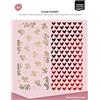 Vaessen Creative Timbri Trasparenti in Silicone - Cuori & Fiori 7 x 15 cm - 2 pz Lavoro Preciso - per Fai-da-Te, Scrapbooking, Biglietti, DIY e Buste - Compatibile con Stamping Tool + Blocco Acrilico