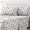 dream FACTORY Set di lenzuola per bambini, in microfibra, leggere, super morbide, facili da lavare, comode, con tasca da 25,4 cm, per letto matrimoniale, camion, trattori, auto blu