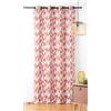Linder Ikat - Tenda con motivo Ikat, tessuto Upcyclé - stile etnico - occhielli canna di fucile - Colore rosso terracotta - Dimensioni 140 x 280 cm - 67% poliestere, 31% cotone, 2% altre fibre,