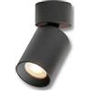 GTV lighting - Lampada da soffitto a LED FARGO 2, 1 luce, girevole e orientabile, GU10 (senza lampadina), retrò/vintage, 220-240 V, colore nero