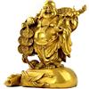 WEALTHCOMING Chinese Arts & Culture Statua Fengshui Buddha statue in ottone che ride Buddha borsa da trasporto Dio della ricchezza figurine Buddha statue decorazione per la casa inaugurazione della casa regalo di