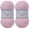 Utopia Crafts Velvet Lux - Filato di ciniglia super morbido per maglieria e uncinetto, 100 g - 110 m (Cigno Rosa) (Confezione da 2)
