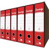 Euro-Cart Registratore con Custodia 6 Pezzi Dorso da 8cm Raccoglitore ad Anelli A4 Faldoni Portadocumenti per Ufficio e Archivio, Registratore a Leva Raccoglitori Documenti Rosso, Protocollo (285x343mm)