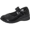 Disney Scarpe da scuola per bambine di Frozen, Anna Elsa, colore nero, con suola resistente, cinturino facile da fissare, Nero , 28 EU