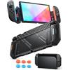 JEMDO Custodia Dockable per Switch 2 Compatibile con Nintendo Switch 2, Cover Slim Antiurto in PC Rigido e TPU con Grip Pieghevole 180°, 2 Slot Giochi, 6 Copri Levetta, Nero