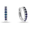 Louis Ciocchetti dal 1887 Orecchini Argento 925 a Scattino con Zirconi 5A blu, 13 mm, Cerchi