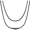 ChainsHouse 2MM 70CM Collana Corda di Cuoio Cordina Pelle Uomo Collana Traspirante in Pelle Chocker Girocollo Caucciu Collana Uomo Cordoncino per Collana Nero di Alta Qualità