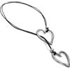 VLNET® | Vestopazzo collana pendente filo con 2 ciondoli a forma di cuore o cerchio | alluminio 100% riciclato | lunghezza regolabile | lavorazione artigianale (2 cuori)