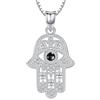 Aniu Collana Mano di Fatima per Donna Ciondolo Mano di Hamsa Argento 925 Collana con Ciondolo Mano di Fatima e Occhio Nero Collane Gioielli Mano di Fatima per Donne Mamma