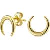 Bling Jewelry Gioielli Occidentali In Stile Boho Tribale Orecchini Minimalisti A Mezzaluna Di Corno In Argento Sterling Placcato Oro Per Donne E Adolescenti