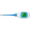 Fysic Termometro digitale FT09 per febbre, ampio display a colori, sonda flessibile, con custodia protettiva, misure visualizzate con colori ed emoticon, colore: Blu/Bianco
