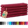 BaSaTex Set di 5 asciugamani in spugna per ospiti, 30 x 50 cm, in 100% cotone, realizzati in verde, colore: Bordeaux