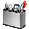 Bhina Scolaposate,Acciaio Inossidabile Scola Posate,Portautensili Rettangolare Cucina,4 Scomparti,Utilizzato per Organizzare i Piani di Lavoro della Cucina,Conservare Stoviglie,Utensili da Cucina