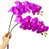 Urier 2 steli di orchidee artificiali da 96,5 cm, realistici al tatto, in lattice, rami di Phalaenopsis bianchi, fiori artificiali per matrimoni, feste, casa, giardino, decorazione (viola, 96,5 cm)