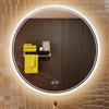 KWW Grande Specchio Rotondo Moderno della Vanità del Bagno del LED, Temperatura di Colore Regolabile, luci Dimmerabili Anti-nebbia, Specchio Montato a Parete Orizzontale/Verticale (90_x_90_cm)