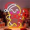 Horseneon Cartello natalizio al neon, segno al neon di pan di zenzero, luce al neon Merry Christmas, segno al neon di pan di zenzero a LED, decorazioni natalizie Merry Xmas per feste di Natale