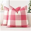 JOTOM Set di 2 Federe per Cuscini 45x45cm Copricuscini Di Natale Agriturismo Classico Plaid Decorativo Cuscini Divano Arredamento per la Casa per Divano Soggiorno Letto (Rosa)