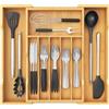 Lifewit Organizzatore Posate in Bambù per Cassetti, Portaposate Espandibile da 30,5 cm a 53 cm, Profondità 43 cm, Porta Divisori Mestoli da Cucina, Scomparti per Cucchiai/Forchette/Utensili