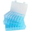 CENRONG Scatola in Plastica Stoccaggio,3 Pezzi Scatole Divisori 24 Griglie Regolabili Mobili Organizzatore Contenitore per Riporre Gioielli,Anelli, Orecchini e Altri Piccoli Oggetti (Blu)