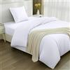 Utopia Bedding Set Copripiumino da 3 Pezzi - Copripiumino 135x200cm, Lenzuolo con Angoli 90x20cm, Federa 80x80cm - (Bianco, Singolo)