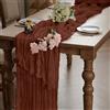 WAITER TREE Runner da Tavolo Boho Garza Rosso ruggine 90 x 300 cm（2 pezzi）Runner Tavola | WAITER TREE Runner Tavola Decorazione per ristoranti matrimoni Baby Shower feste ricorrenze Natale e Capodanno