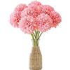 JOZMMZEOOA Fiori di Ortensia Artificiale 12 Pz Ortensie Finte Realistiche 28cm Fiori Palla Crisantemo di Seta Finti Ortensie Stabilizzate Artificiali Bouquet Decorativi per Bouquet Nozze (Rosa)
