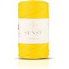 S SENSY Cordoncino in poliestere da 3 mm, 100% polipropilene, per uncinetto, lavoro a maglia, borse, decorazione per la casa, 100% poliestere, 99,5 m, colore: giallo