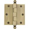 Nostalgic Warehouse 728345 - Cerniera a sfera per abitazioni con porta ad angoli quadrati, 8,9 cm, ottone anticato