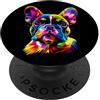 Motivo amante del bulldog per cani Mistr Cane Bulldog Francese Colorato Pop Art Colori Arcobaleno PopSockets PopGrip Adesivo