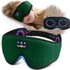 MUSICOZY Mascherina per dormire, 100% oscurante, 3D, senza pressione oculare, Bluetooth, traspirante, con cuffie Bluetooth, per chi dorme di lato, con durata di riproduzione 14 ore e Bluetooth 5.4