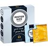 MISTER SIZE - Pure Feel Profilattici Lubrificanti (Extra Sottili, Extra Lubrificati) / Taglia Individuale 53 mm a un Pacco da 3 - Preservativi Sottili 100% Lattice Naturale