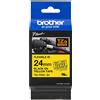 Brother TZe-FX651 Nastro Flessibile Nero su Giallo 24mm, 8mt