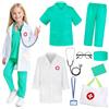 Wbesty Costume da medico per bambini 9 pezzi ragazzi ragazze medico ruolo gioco vestito con borsa bambini scrubs Dress Up per Halloween Pretend Play