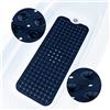ADOV Tappetino da Bagno Antiscivolo, 100x40 cm Extra Lungo Tappetino da Bagno Antiscivolo, 200 Ventose, Fori di Drenaggio, Lavabile in Lavatrice, Antimuffa, Materiale PVC, Tappetino Doccia Resistente