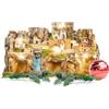 Avilia Presepe Napoletano Artigianale in Sughero 80x50x45cm con Luci a Batteria - Realizzato a Mano con Materiali Resistenti e Durevoli è Ideale per Decorazioni Natalizie Magiche in Ogni Ambiente