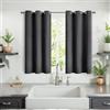 YoungsTex Tende oscuranti grigio scuro, lunghezza 101 cm, per finestre di cucina e bagno, isolamento termico con occhielli, tende oscuranti per camera da letto, 2 pannelli, 86 x 101 cm