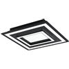 Eglo connect Savatarila-C - Lampada da soffitto a 2 luci, in acciaio e plastica, colore nero, bianco, caldo, neutro, freddo, RGB, dimmerabile, 45x45 cm