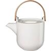 ASA Coppa White Yuki 19371017 - Teiera con manico in legno in porcellana, 0,6 l, dimensioni: 14,5 x 10,7 x 12 cm, colore: Bianco