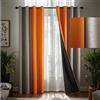 F-CHU Tende grigie e arancioni bruciate per camera da letto, 100% oscuranti, isolate termicamente, tende per finestre per soggiorno con occhielli lunghi 213,4 cm, 2 pannelli