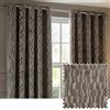 Paoletti Manhattan - Coppia di tende filtraggio della luce con occhielli in velluto, eleganti, con fodera in tessuto geometrico testurizzato e anello superiore (Mink - 117x183cm)
