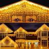 Acxilexy LED Ghiacciolo Tenda Luminosa Interno Esterno, 10 M 336 LEDs Ghiacciolo String Lights 8 Modalità, Luci Natale, Luci Cascata da Esterno Impermeabile per Natale Wedding Party Decorazioni