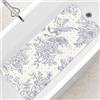 SHUCHING Tappetino Antiscivolo Vasca da Bagno per Adulti, 100x40cm Tappeto Doccia Antiscivolo Senza BPA, Tappetino Bagno Resistente alla Muffa e Lavabile in Lavatrice, Fiori Uccelli