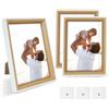 FALSKT 3PCS Cornice Foto 13x18cm Cornice Legno in MDF Portafoto da Tavolo Cornici Foto con Vetro Acrilico per Soggiorno Camera da Letto Bianco,3PCS Ganci Adesivi Per Quadri