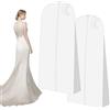Nuangoo 2 Pezzi Custodia Porta Abito da Sposa, 180 cm Copriabiti Antipolvere sacchetti, borsa porta abiti con cerniera traspirante, adatta per abiti da sposa, vestiti, abiti da sera, cappotti lunghi