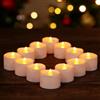 Yakpo Confezione da 12 lumini a LED gialli caldi, alimentati a batteria, senza fiamma, senza fiamma, candele votive finte a LED, per Natale, Halloween, decorazioni a forma di zucca